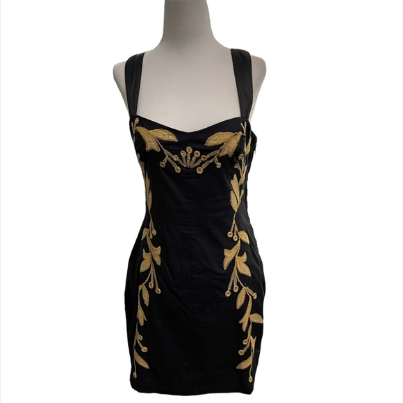 Free People, Leaf Motif Mini Dress Size 4 - Picture 6 of 6